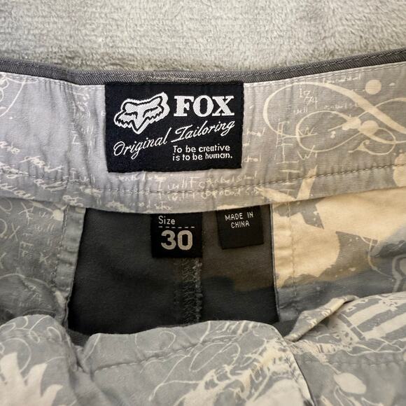 Fox Racing casual grey streetwear skater chino shorts mens size 30 - Picture 3 of 5